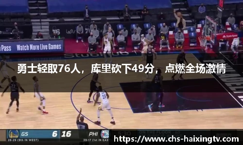 勇士轻取76人，库里砍下49分，点燃全场激情